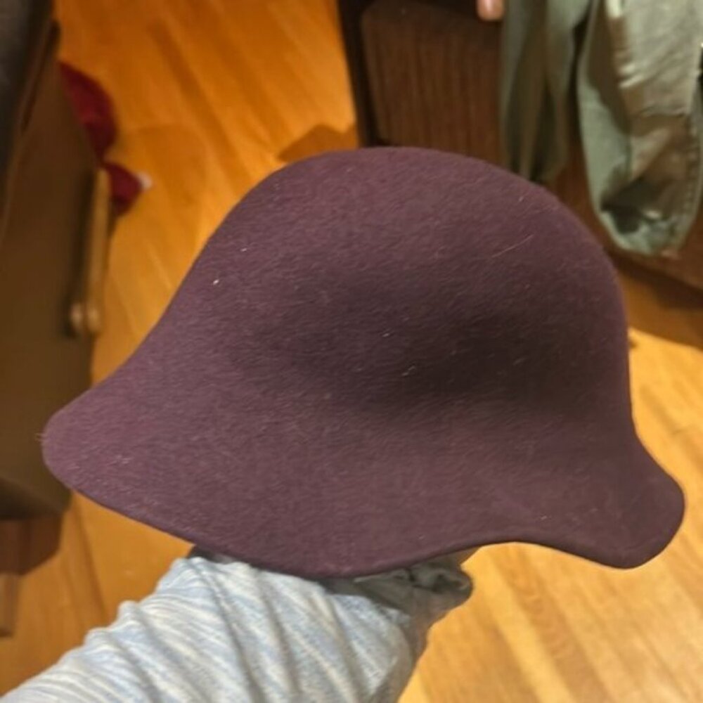 Burgundy wool felt bucket hat